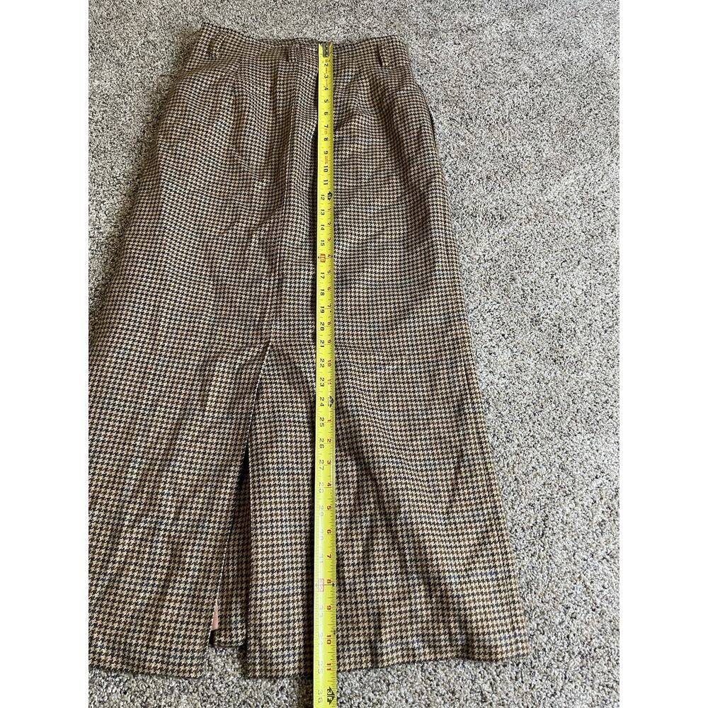 VTG Country Shop Wool Alpaca Skirt Classic Button Houndstooth Academia Size 6 - Picture 6 of 7